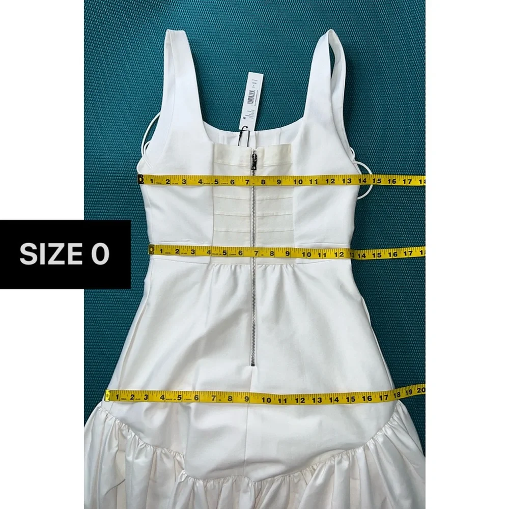 Alice + Olivia Diana Off White Sleeveless Structured Midi Dress